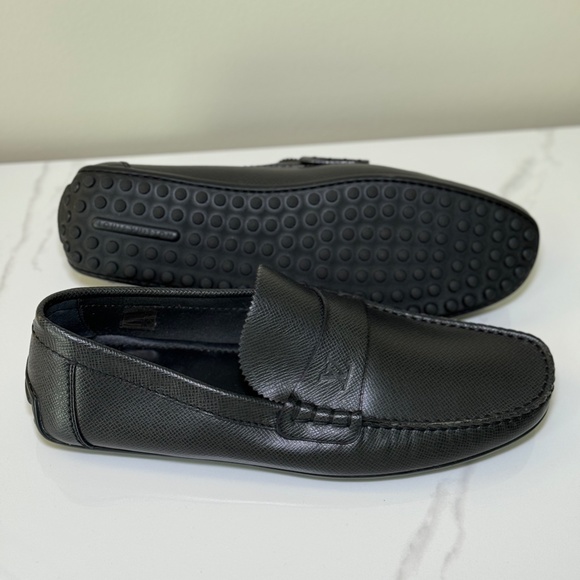 louis vuitton monte carlo men loafers moccasin black leather  Black Leather Louis Vuitton Men Loafer